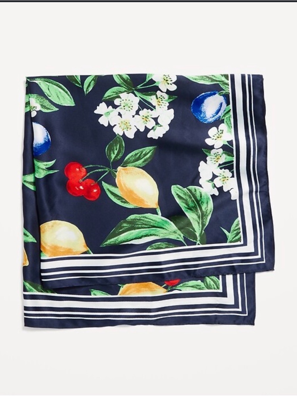 Old navy classy lemon cherry scarf head tie 29.5 x 29.5 inches